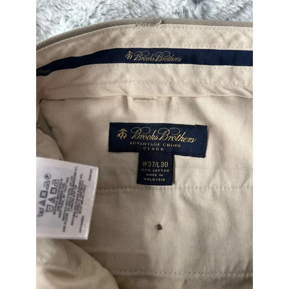 Brooks Brothers Advantage Chino Clark Men's W37 Hemmed 27